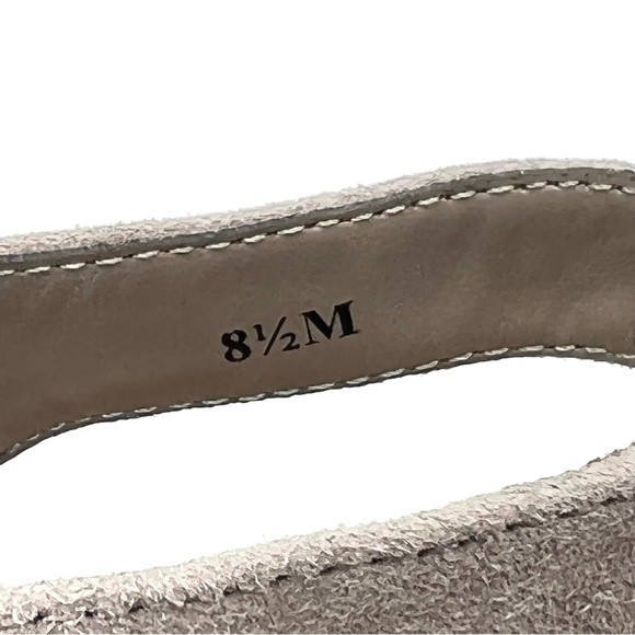 Bella Vita Women Size 8.5 Gray Suede Leather Cutout Open Toe Demi Wedges Shoes - Picture 12 of 12